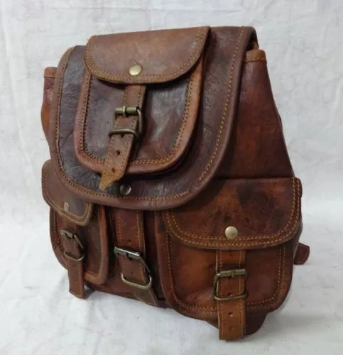 New S TO L Genuine Leather Back Pack Rucksack Travel Bag For Men's and Women's.