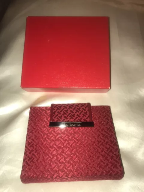 Talbots Red Photo Wallet Credit Card Holder 30 Sleeve New w Box Snap Closure