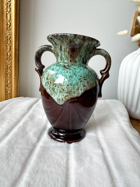 Grand vase amphore Palloci en verre strié vert