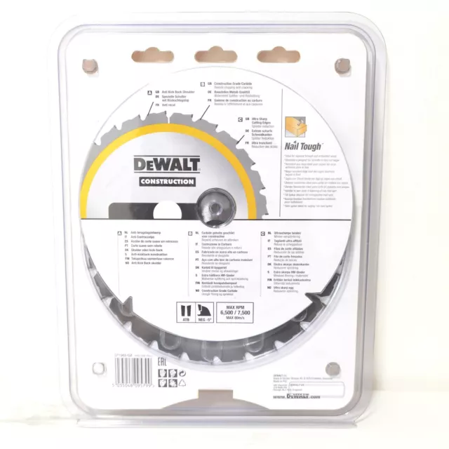 Hoja de sierra circular DeWalt Construction DT1962 216 mm 24/40T 3 piezas 2