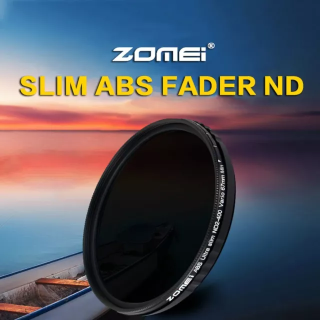 ZOMEI 40.5-82mm Slim anti-lock GND Fader Adjustable ND2-400 ABS Filter For SLR