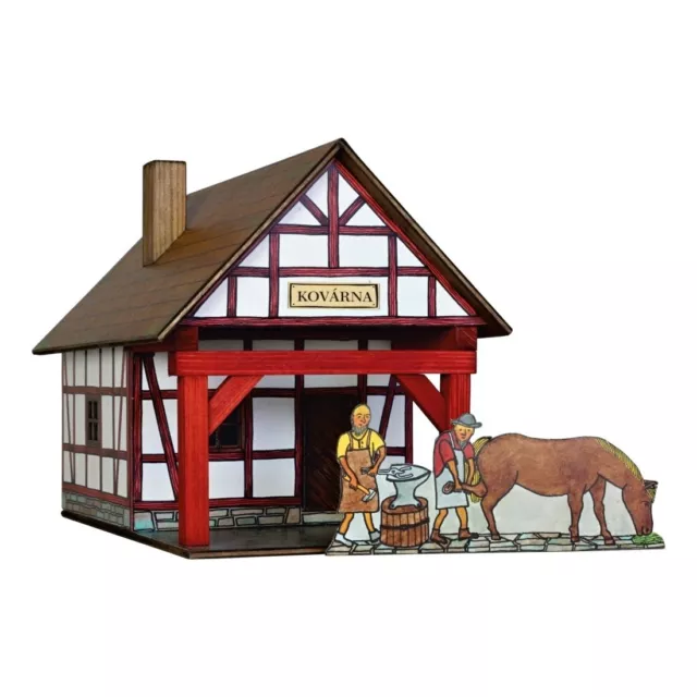 Walachia Holzbausatz "Fachwerk-Schmiede" W38 Hobby Kit Holz-Bausatz 1:32 ab 8 J.