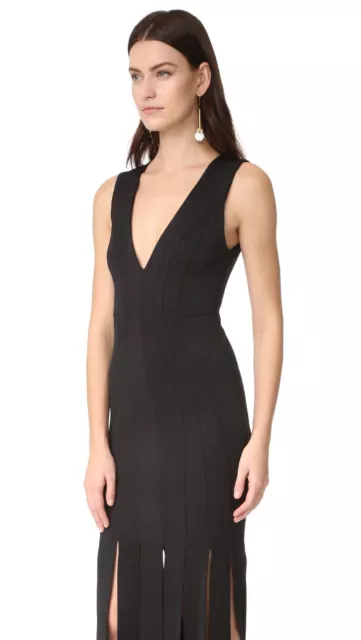 Zac Posen Melody Sleeveless Ponte Column Slits Gown Black Sz 6 NWT $690 3