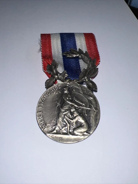 Médaille Argent 1er Titre POLICE FRANCAISE - Ministère De L'Intérieur - Graveur Coudray