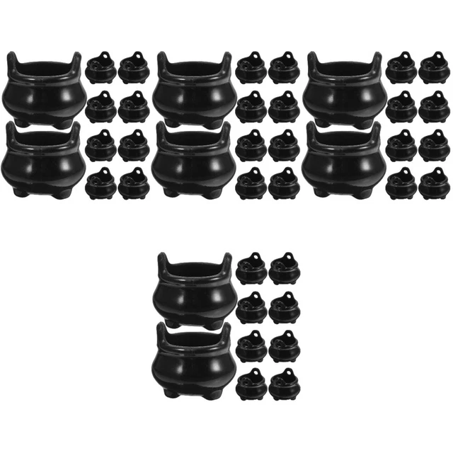 40 Pcs Miniature Witch Cauldron Mini Cauldron Model Halloween Mini Cauldron