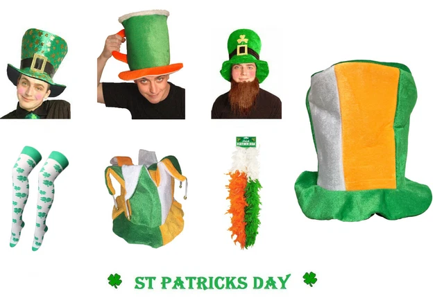 SAINT ST PATRICK'S Day Green White Irish Fancy Dress Ireland Accessories  Costume 6.99 - PicClick UK