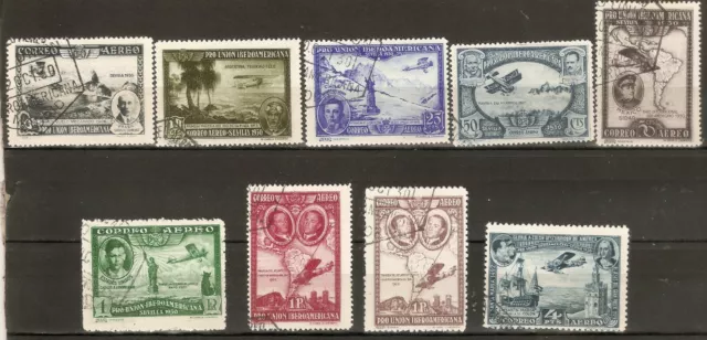 1930 Pro Union Iberoamericana  Edifil 583/591º Serie Completa Usada