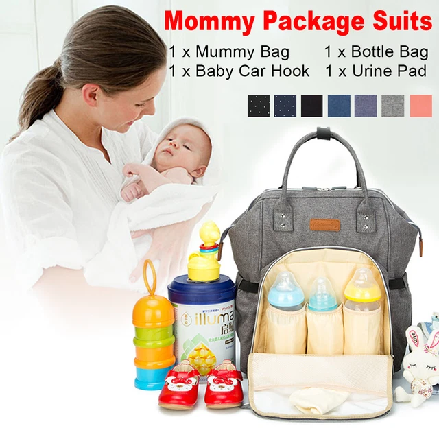 US Large Maternity Nappy Diaper Baby Mummy Backpack Multifunction Nursing Bag