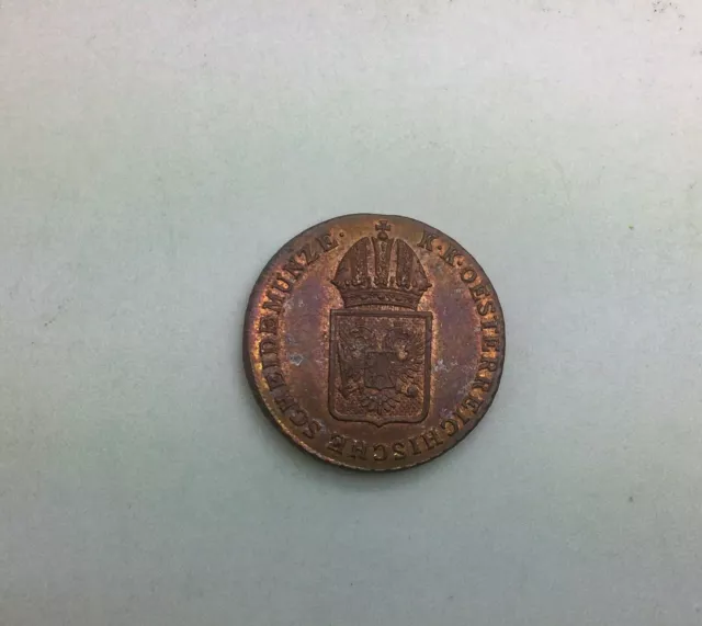 Austria  1816 B One Kreuzer Lustrous Red Brown Unc very  nice coin