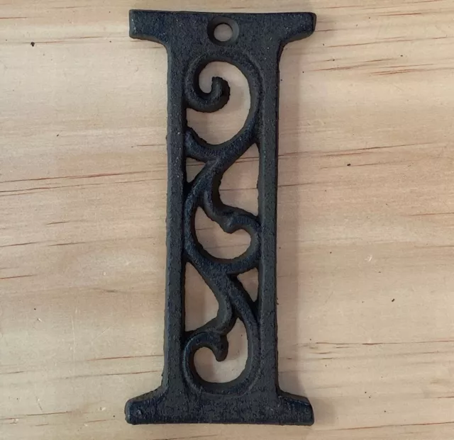 Letter I - Cast Iron Ornate House Wall Decor Sign Scroll Alphabet Letters