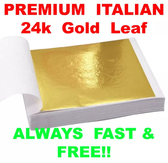 Huge Size! 24K Edible / Decorative Gold Leaf Loose Sheets - 24 Carat - 9Cm X 9Cm