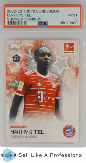 2022-23 Topps Bundesliga Summer Signings  Mathys Tel Summer Signings Psa 9