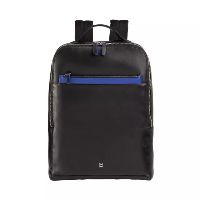 DUDU Mochila de Hombre para PC Portátil y Tablet de Piel, Mochila Antirrobo con