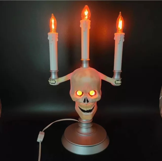 Vintage 1994 Halloween Skull Candelabra Light Trendmasters