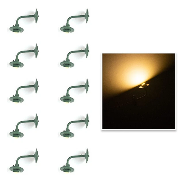 Lot De 40 Lampadaires LED Pour Modélisme Ferroviaire échelle HO/OO (1:150) - Hauteur 65mm, Tension 3V - Décoration Maquette Et Diorama