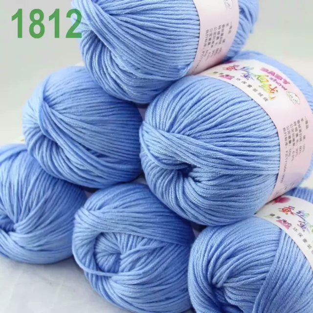 Sale 6 Balls x 50g DK Baby Soft Cashmere Silk Wool Hand Knitting Crochet Yarn 12