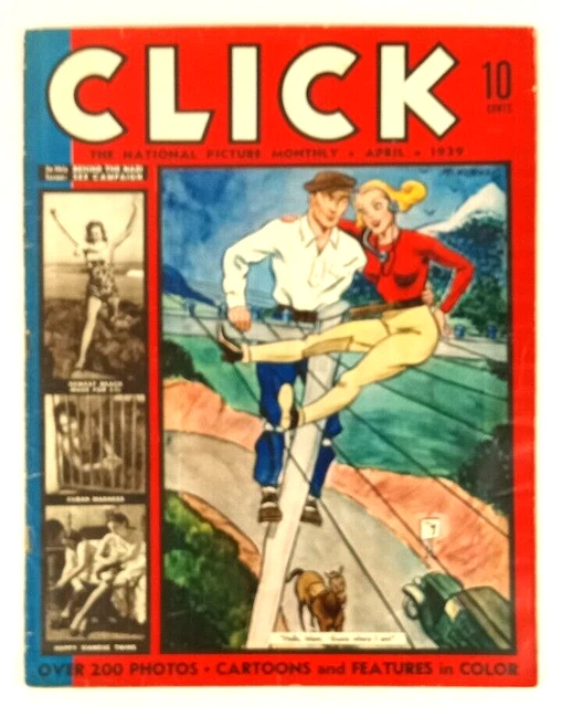 Click Magazine 1939 Illustrated Color And B&W Photos And Cartoons B4