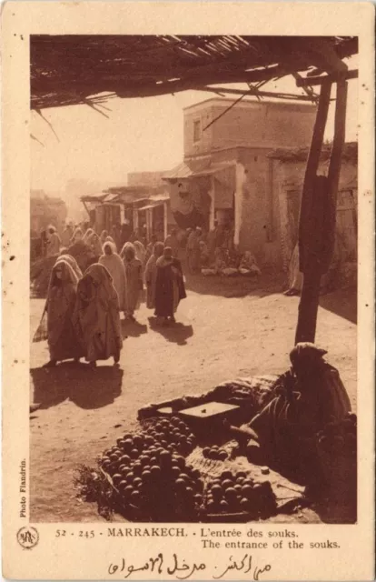 CPA AK MAROC MARRAKECH L'entrée des souks Flandrin (37907)