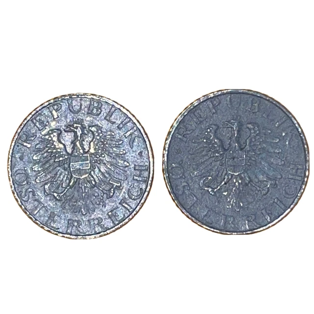 Austria 5 Groschen Coin Lot 1964 1965 Eagle Shield Hammer Sickle Zinc ÖSTERREICH