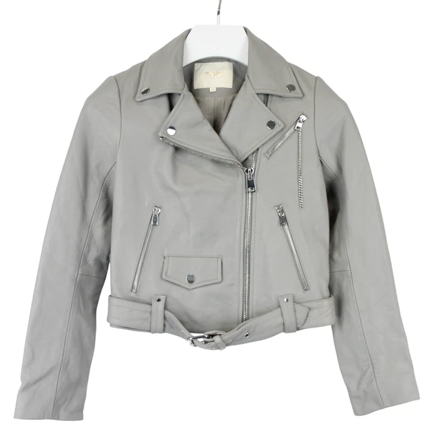 Veste En Cuir Maje Taille 2 (M), Style Moto, Occasion En Très Bon état