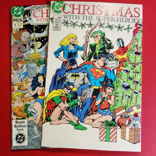 Christmas with the Super Heroes#1, 2 DC Comic Books 1988 Very Good