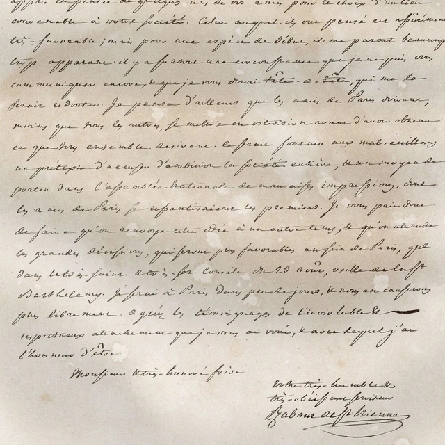 Auguste Rabaut LETTRE DE JEAN Paul Rabaut Saint Étienne - Autographe gravure originale ...