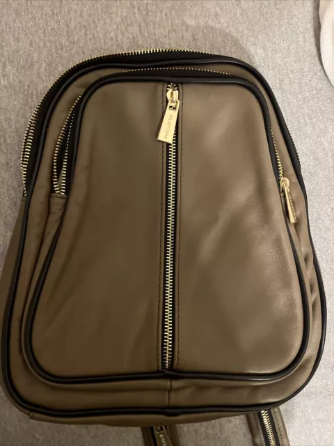 Valentina Italy Leather Dome Backpack Bag Convertible Handbag Pebbled Purse NEW