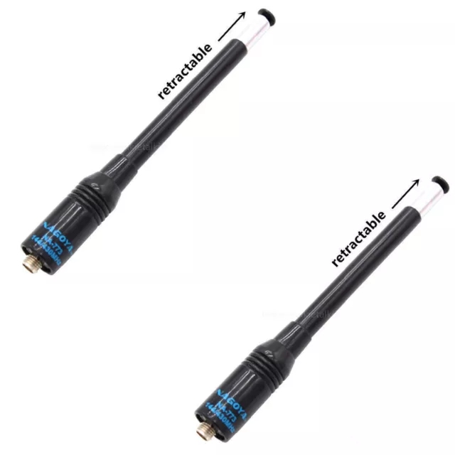 2X Nagoya NA-773 SMA-Female Telescopic Dual Band Antenna For BaoFeng UV-5R UV-6R