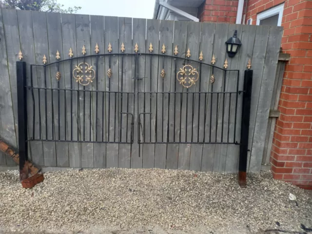 Wrought Iron Driveway Double Gates With Posts