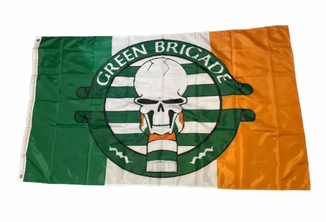 Glasgow Celtic FC The Green Brigade Flag 5ft By 3ft- Stickers Bhoys Scarf Shirt