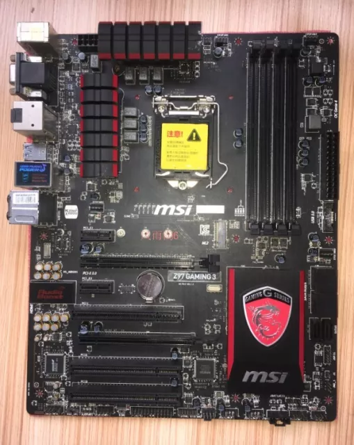 MSI Z97 Gaming 3 Motherboard LGA1150 Chipset Intel Z97 DDR3 With I/O Baffle