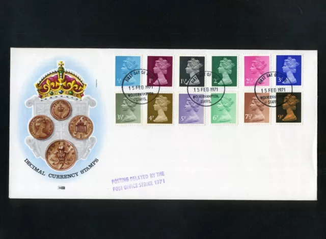 GB  PHILART FDC  1971  15th Feb  Machins X10  Wolverhampton  60A (S) Yy