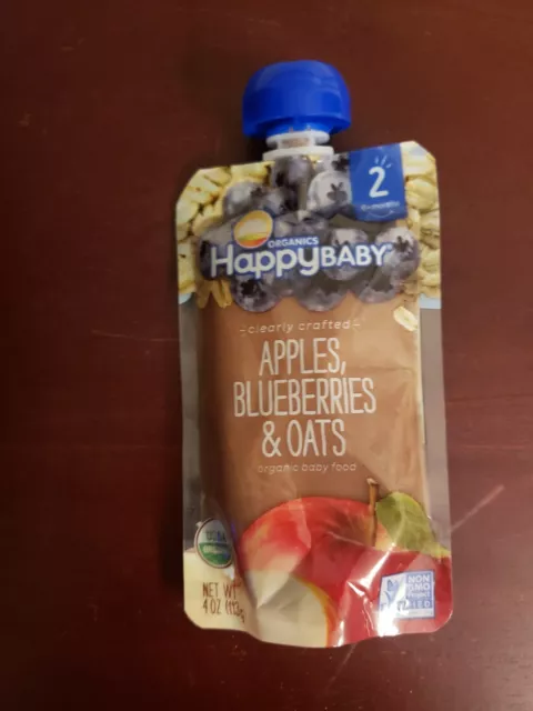 Happy Baby Organic Clearly Crafted Apples Blueberries & Oats 4 oz Exp. 2/24