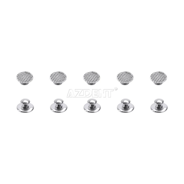10pcs Dental Orthodontic Round Mesh Base Bondable Metal Lingual Button AZDENT