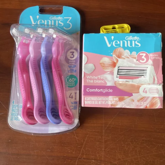 Navajas de afeitar desechables Gillette Venus Simply 3 - 4 cuchillas de planeo cómodas Venus