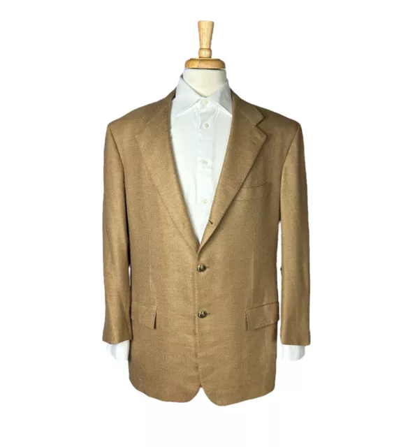 Kiton Pure Cashmere Vicuna Brown Gold Button Mens Blazer Size 44 7R Kiton Pure Cashmere Vicuna Brown Gold Button Mens Blazer Size 44 7R