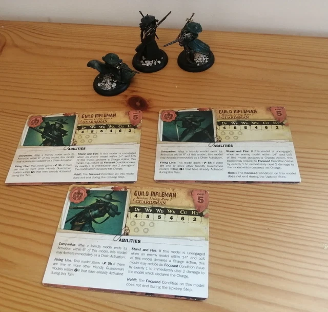 Malifaux Guild Rifleman Painted Wyrd with Cards