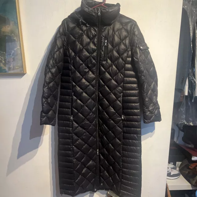 Lauren Ralph Lauren Quilted Maxi Down Coat Packable Black Women's Size Medium