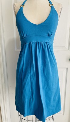 Victoria's Secret Bra Top Blue Halter Dress  Short Stretchy Size XS