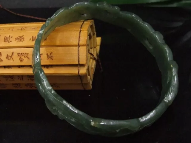 China Old Natural hetian Jade Hand Carved Statue Bracelets Mwali[2-Tiger]18815