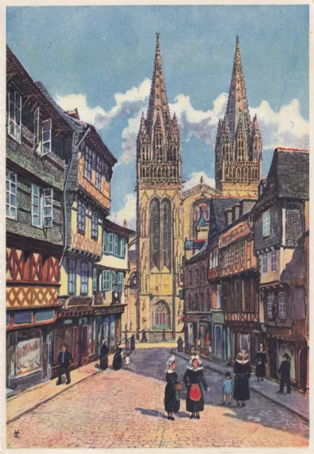 Carte postale postcard 10x15cm BRETAGNE QUIMPER la cathédrale éd gaby