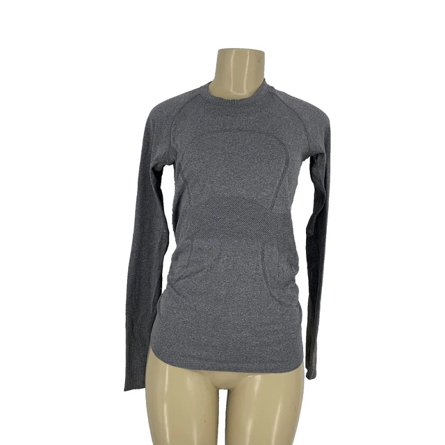 Lululemon Swiftly Tech Long Sleeve Size 4 Gray Thumb Holes Activewear 41-15