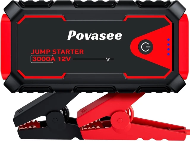 Booster Avviamento Auto 3000A 20000mAh – Jump Starter 12V Per Auto E Moto (7.0L Benzina / 5.5L Diesel) Con Torcia LED E Ricarica USB