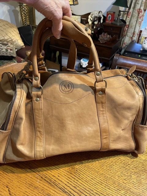 Vintage Leather Duffle Travel Overnight Weekend Gym Bag Holdall Luggage