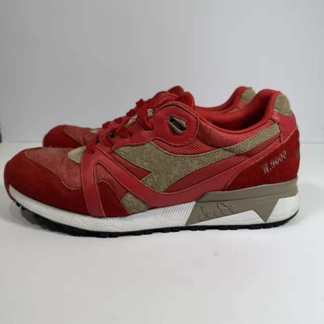 Diadora N9000 Shoes 🔥US  10.5 RED Mens Sneakers Heritage 90329