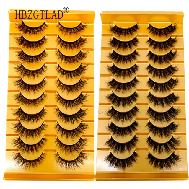 10 3D Handmade Fake Eyelashes Natural Long Wispy Makeup False Lashes Faux Mink