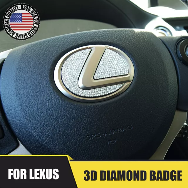 For Lexus Car Interior 3D Diamond Steering Wheel Logo Badge Emblem Decoration