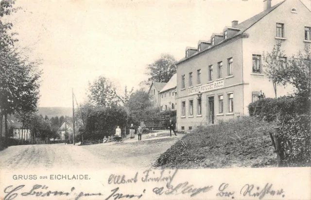 Gruss aus Eichlaide mit Gasthof bei Waldenburg Sachsen Postkarte AK 1915