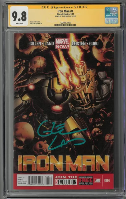 Iron Man #4 CGC SS 9.8 (Feb 2013, Marvel) Signed by Greg Land, Heavy Armor Debut