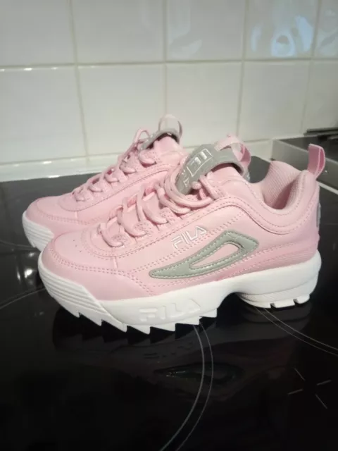 Fila disruptor pink and shop white junior